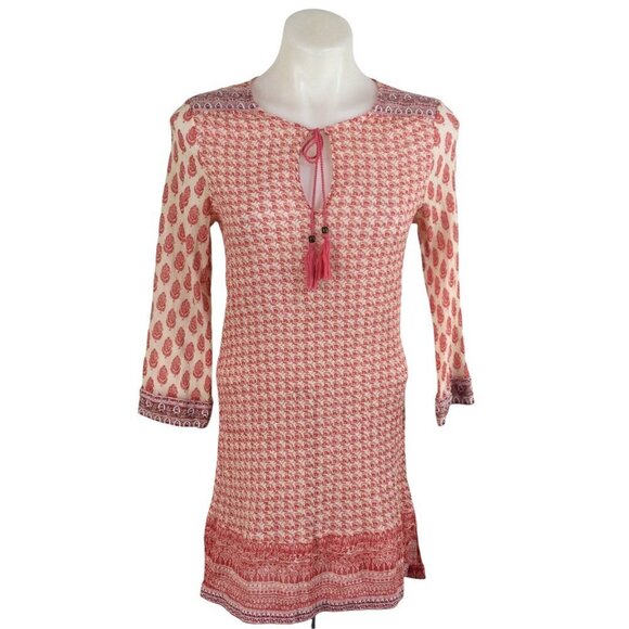 Soft Joie Daria Boho Floral Print Dress White Coral Summer Multi Size XS - Picture 1 of 8